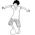 Illustration: Junge spielt Fußball